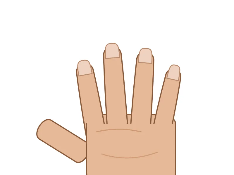 Illustration of short, bare nails before the manicure service