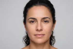 The same face with the lines softened, after treatment